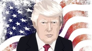 donald trump and american flag