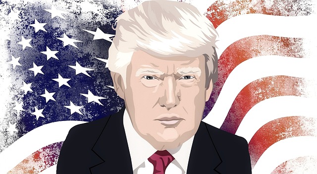 donald trump and american flag